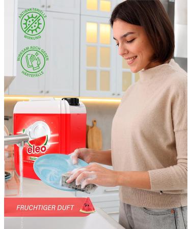 5L Eleo Watermelon Dishwashing Detergent Concentrate - Powerful Hand Dish Soap with Invigorating Fragrance for Spotless Dishes - Buy Online on GoSupps.com
