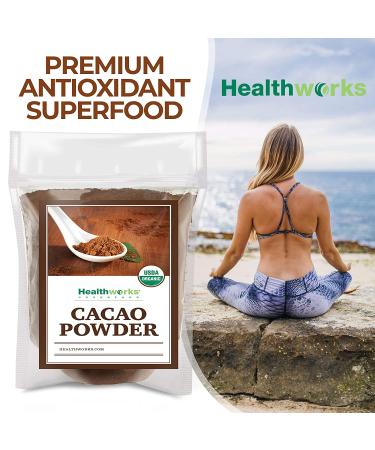 Healthworks Cacao Powder (48 oz) - Certified Organic Cocoa Substitute, Sugar-Free | Keto, Vegan, Non-GMO | Antioxidant Superfood from Peruvian Bean/Nut - Buy Online on GoSupps.com