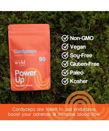 Stay Wyld Organics - Cordyceps Mushroom Capsules 100% Canadian Mushrooms Supplements for Energy Immunity & Vitality Organic Mushroom Supplement - 90 Capsules Pouch - Buy Online on GoSupps.com