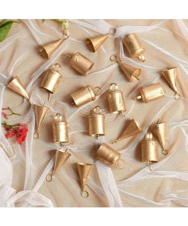 Small Barn Bells Set - 20 Distinctive Rustic Golden Christmas Jingle Bells for Home Decor | Krati Exports - Buy Online on GoSupps.com