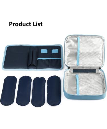 Goldwheat Insulin Cooler Travel Case with Ice Packs - Blue - Buy Online on GoSupps.com