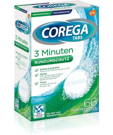 Corega Rapid Denture Cleaning Sticks - 66 Tablets | Fast 3-Minute Clean for Third Teeth - Buy Online on GoSupps.com