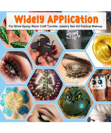 Glitzer Powder Jemesi Silver-Gray - Holographic Fine Glitter for Epoxy Resin Nail Art Body Decoration - 100g - Buy Online on GoSupps.com