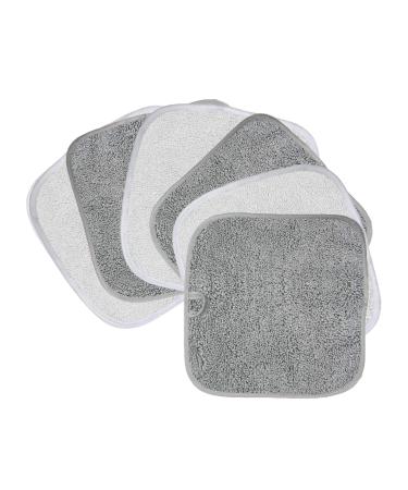 Polyte Premium Hypoallergenic Microfiber Makeup Remover and Facial Cleansing Cloth, 8 x 8 in, 6 Pack (Gray,White) - Buy Online on GoSupps.com