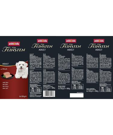 Animonda Vom Feinsten Adult Dog Food with Deer - Wet Food for Dogs (Pack of 6 x 150g) - Premium Quality International Shipping - Buy Online on GoSupps.com