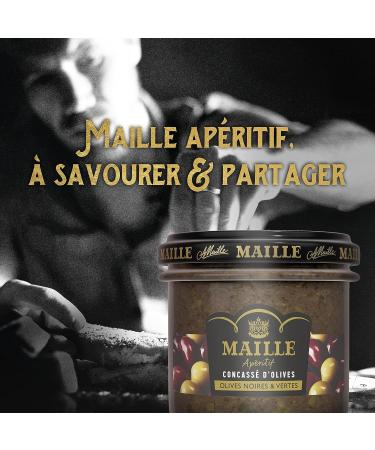 MAILLE - Aperitif - Crushed Black and Green Olives - gourmet recipe - fully recyclable glass jar - 95g - Buy Online on GoSupps.com