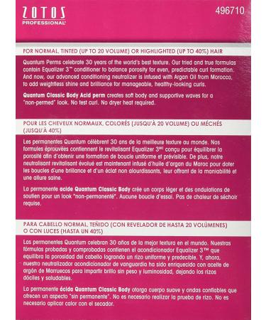 Zotos Quantum Classic Body Acid Permanent Treatment - 1 Application - Buy Online on GoSupps.com