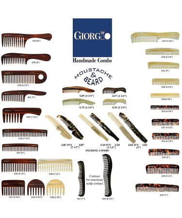 Giorgio G57 Fine Toothed Beard & Mustache Comb 2.75 Inch - Durable Cellulose, Handmade, Tortoiseshell - Men's Facial Hair Grooming Tool - Buy Online on GoSupps.com