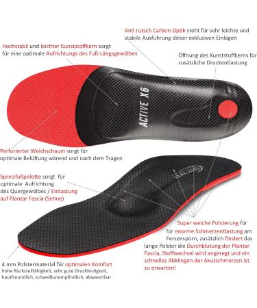 Active X6 Orthopedic Shoe Inserts for Heel Spur & Plantar Fasciitis Relief | Kink Foot Flat Foot Metatarsalgia Correction - Buy Online on GoSupps.com