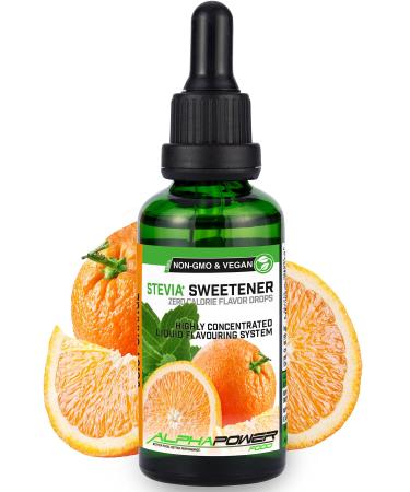 Alphapower Food |Stevia sugar -free flavor drops orange juice |100% natural liquid aroma + sugar replacement for water muesli desserts smoothies natural orange aroma 50 ml (1 Pack) - Buy Online on GoSupps.com