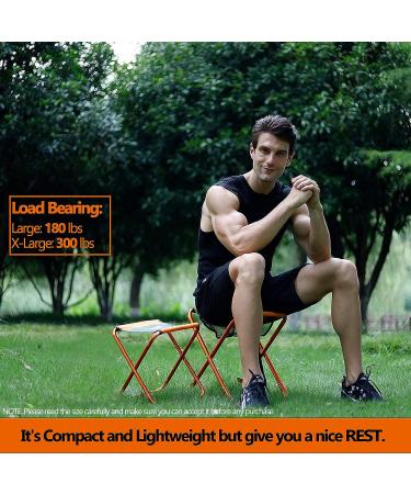 SPOFINE Folding Camping Stool - Portable Chair for Adults & Children - X-Large Orange Foldable Stool for Fishing, Hunting, Travel, Backpacking, Hiking - Buy Online on GoSupps.com