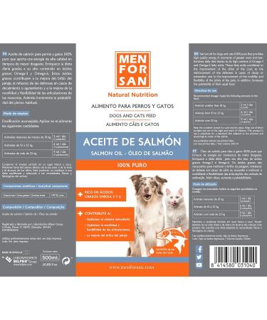 MENFORSAN Salmon Oil for Dogs and Cats 500ml with Omega 3 and 6 Gives a Shiny Coat and Improves the Immune System Light Brown  - Buy Online on GoSupps.com