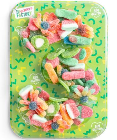 Gommy s Factory Children's Birthday Sweets N 3 Gluten-Free Sweet Cake Tasty and Perfect for Birthdays Children's Snacks and Party Decoration - 500g Sweet Box - Ideal for Gift