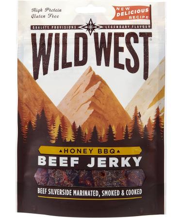 Wild West Honey BBQ Beef Jerky 35 g Pack of 12 & Original Beef Jerky 35 g Pack of 12 - Buy Online on GoSupps.com