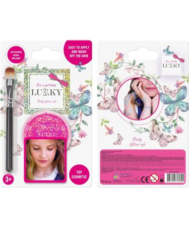  Lukky Lukky Glitter Body Gel with Brush (25 ml) (pink) - Buy Online on GoSupps.com