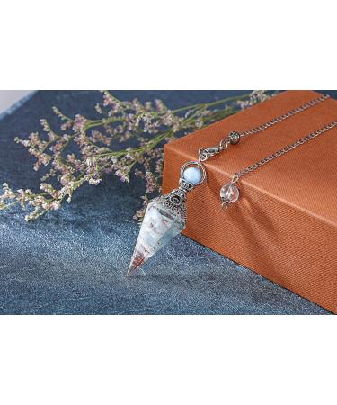 CrystalTears Aquamarine Pendulum - Hexagonal Reiki Healing Gemstone for Divination and Wicca Therapy - Buy Online on GoSupps.com