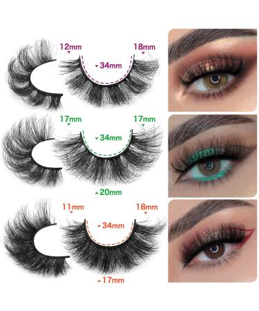 24 Pairs Mink Fluffy False Eyelashes 20MM Wispy Thick Volume D Curl - Multipack of A-Fluffy 6 Styles - Buy Online on GoSupps.com