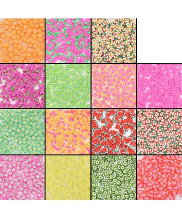 Crafare 5000 PC Nail Art Slices 3D Fruits Animals Flowers Cake Heart Stickers Polymer Slices for Christmas Holiday DIY Crafts, Slime Making and Cellphone Decoration fruit A