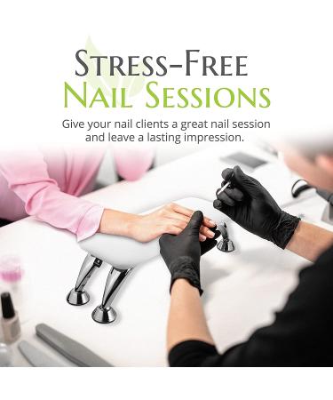 Nail Arm Rest Cushion with 100Pcs Nail Wipes | Premium Microfiber Leather Manicure Hand Pillow for Nail Tech Use - White - Buy Online on GoSupps.com