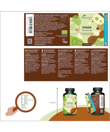 Buy Bio Chaga Mushroom Capsules 600mg | Vegan & Organic Extract | 40% Polysaccharides | Lab Tested | German Quality - Vegavero  - Buy Online on GoSupps.com