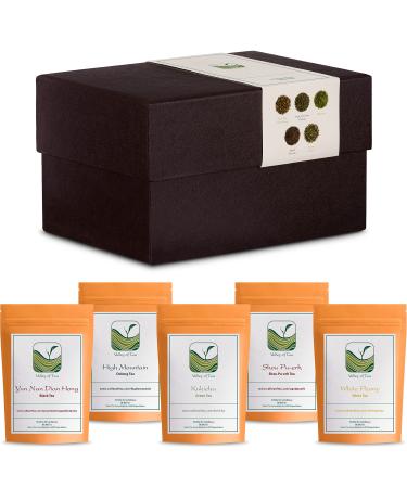 Tea Lovers Gift Box Discover - Luxury Loose Leaf Tea Variety Pack - Specialty Teas Gift Basket - Luxury Gourmet Tea Assortment Samplers - Samples Gift Tea 5 Count (Pack of 1)