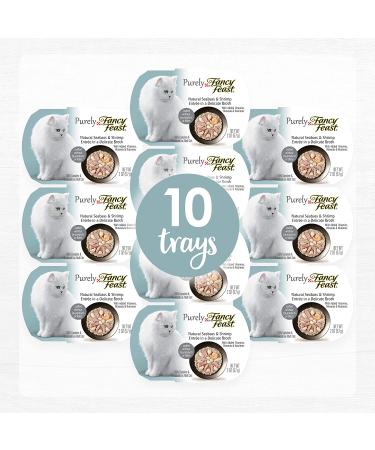 Fancy Feast Purina Natural Seabass & Shrimp Cat Food in Broth 2oz, 10-Pack - Buy Online on GoSupps.com