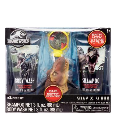 Jurassic World Soap & Scrub Bath Set with T-Rex Scrubby