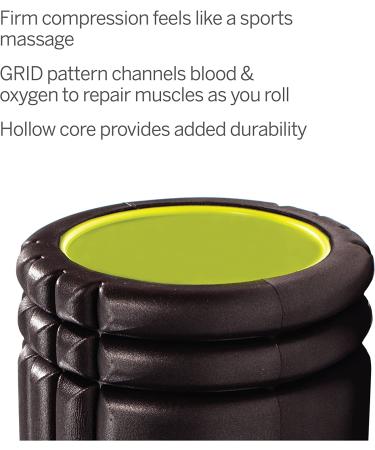 GRID Foam Roller - 13-Inch Original Black for Deep Tissue Massage & Muscle Recovery - Buy Online on GoSupps.com