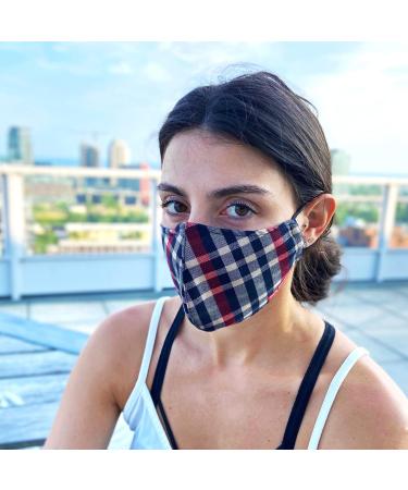 MISTYELLE Adult Washable 3-layer Cloth Face Mask Reusable and Soft Fabric Face Cover w/Breathable Lining Luxury Plaid 1 count (Pack of 1) - Buy Online on GoSupps.com