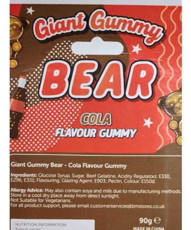 Giant Gummy Jelly Bear of 3 Pack 90 grams Sweet Gummy Bear Giant Jelly Xmas Stocking Filler Gift New - Buy Online on GoSupps.com
