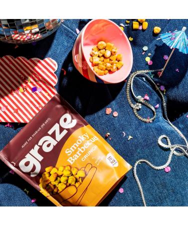 Graze BBQ Healthy Snacks, 100g x 6 Bags - Vegan, Alternative to Crisps, Mixed Nuts & Pretzels - Buy Online on GoSupps.com