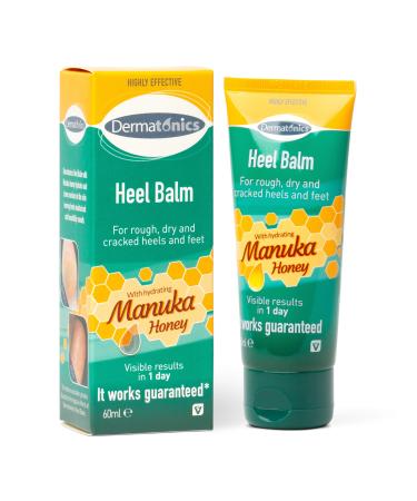 Dermatonics Manuka Honey Heel and Elbow Moisturizing & Exfoliating Cream for Dry and Cracked Heels | Dry Feet Treatment & Cracked Heel Repair for Rough, Dry and Cracked Feet, 2oz Tube