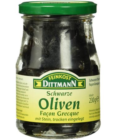 Feinkost Dittmann Black Olives Fa on Grecque dry pickled with stone pack of 6 (6 x 230 g)