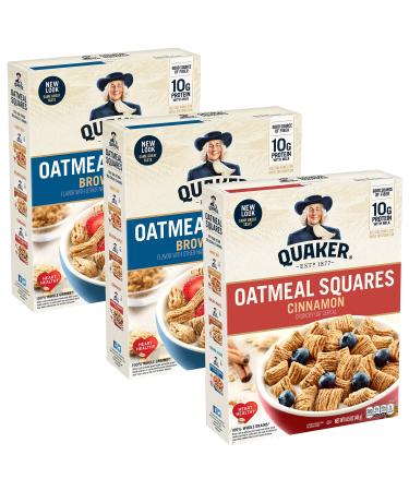 Quaker Oatmeal Squares Breakfast Cereal Brown Sugar & Cinnamon Variety Pack (3 Pack) (00030000562437)