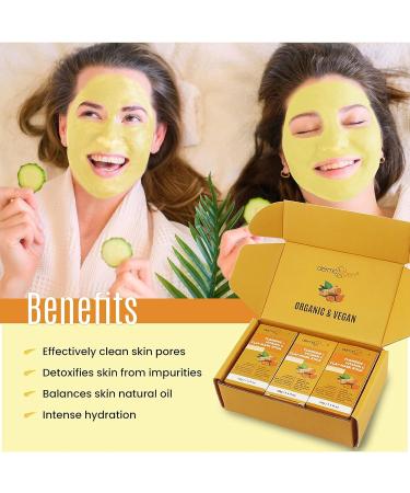 Turmeric Face Mask - Organic Acne Treatment & Anti-Aging Set of 3 | Boost Circulation & Revitalize Dull Skin - Buy Online on GoSupps.com