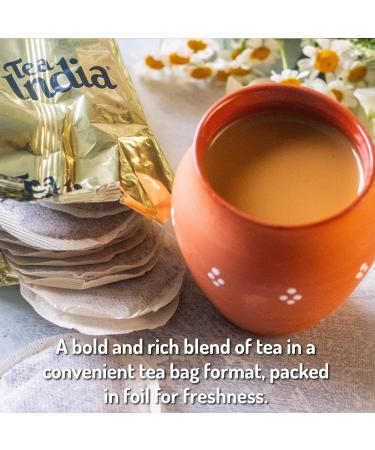 Tea India Masala Chai Tea: Full-Bodied Blend of Black Tea & Natural Ingredients - 80 Round Teabags, 80 Count - Buy Online on GoSupps.com
