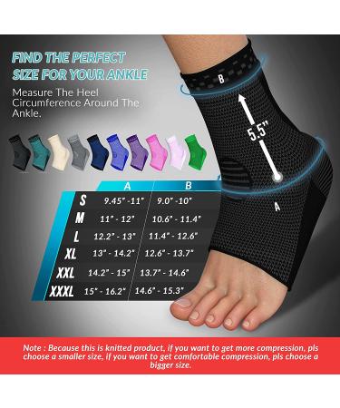 Modvel 2 Pack Ankle Brace Compression Sleeves - Joint Pain Relief & Recovery | FSA/HSA Eligible | Achilles Tendon & Plantar Fasciitis Support - Medium, Black - Buy Online on GoSupps.com
