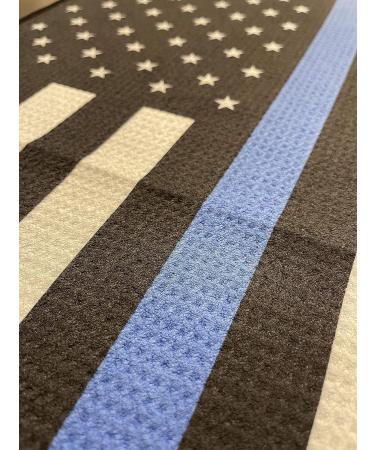 PakedDeals Thin Blue Line Flag Microfiber Golf Bag Towel 22.5 X 15 - Velour Waffle Pattern, Grommet, Carabiner - Buy Online on GoSupps.com