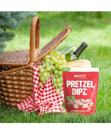 No Sugar Pretzel Sticks Strawberry Yogurt Covered Diet Pretzel Crisps Sweet Salty Crunchy Perfection Snack and Share 0g Sugar 4g Fibre -1 Pack (200g) - Buy Online on GoSupps.com