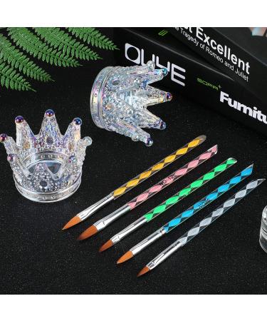 7 Pcs Nail Art Manicure Tools Set 2 Nail Art Pen Holder Nail Dappen Dish Acrylic Liquid Powder Crystal Cup Glass Bowl and 5 Acrylic 3D Painting Drawing Nail Brush Pen for Acrylic Liquid - Buy Online on GoSupps.com
