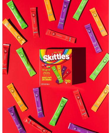 Skittles Singles To Go Variety Pack - 30 Count, Zero Sugar, Low Calorie Drink Mix - Green Apple, Strawberry, Grape, Orange - Original Flavors, 1 Box - Buy Online on GoSupps.com