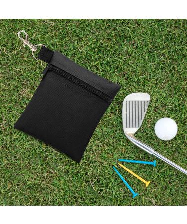 BuyAgain Golf Tee Pouch - Professional Zipper Golf Tee/Ball Bag with Metal Lobster Claw Clip - Black - Buy Online on GoSupps.com