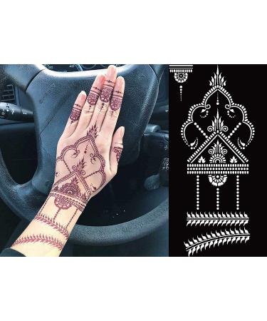 DIVAWOO 12 Sheet Henna Tattoo Stencils - Self-Adhesive Temporary Tattoo Stickers, Black Indian & Arabian Designs - Buy Online on GoSupps.com