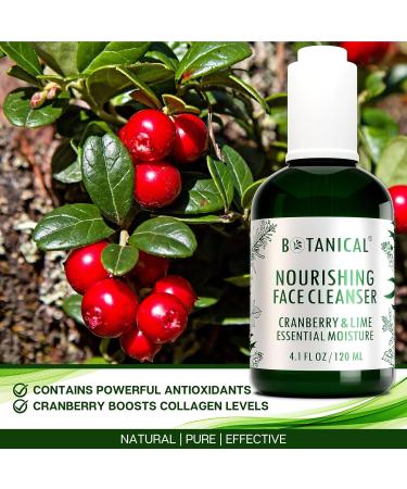 Botanical Nourishing Face Cleanser | Brightening Cranberry & Lime | Organic Natural Skincare 4.1 fl oz - Buy Online on GoSupps.com
