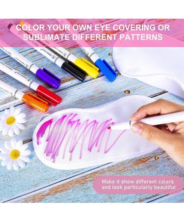 10-Piece White Eye Sleep Sublimation Coverings with 8 Fabric Marker Pens | Soft Blindfold for Sleeping, Travel & Games - Buy Online on GoSupps.com