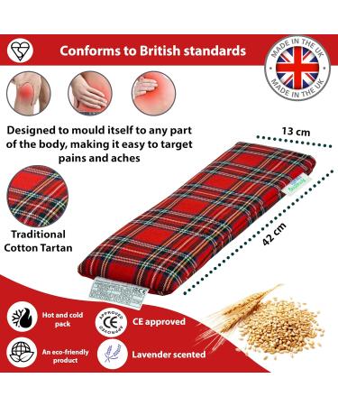 Amazing Health Wheat Bags Microwavable Hot and Cold Pack for Men and Women - Microwave Heat Pad with Natural Wheat Heat Pack Cotton Tartan Microwave Wheat Bag 42cm Long for Aches and Discomfort Red Tartan 42 cm (Pack of 1) - Buy Online on GoSupps.com