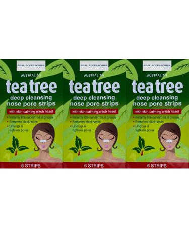 18 x Australian Tea Tree Deep Cleansing Nose Pore Strips | Blackhead Remover Deep Cleansing Pore Strips For Nose | Nose Strips for Blackhead Remover Clear and Unclogged Pores 18 STRIPS
