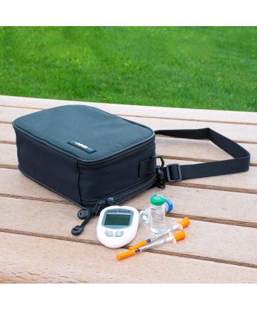 ChillMed Elite Diabetic Travel Case with Ice Pack - Insulin Pen & Glucose Meter Organizer - 14 Hours Cool Time - Slate - Buy Online on GoSupps.com