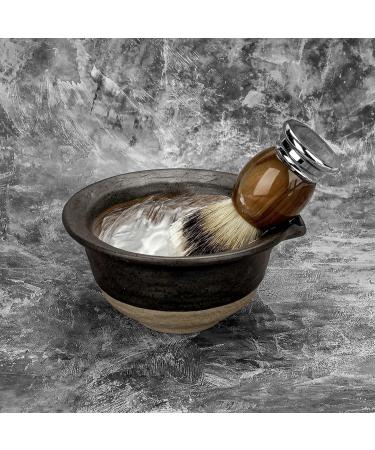 Linkidea Black Rough Ceramic Shaving Bowl Ideal Lather Cup for Men | Premium Beard Wet Razor Shave Cream Bowl (RAC5-01) International Shipping Available - Buy Online on GoSupps.com