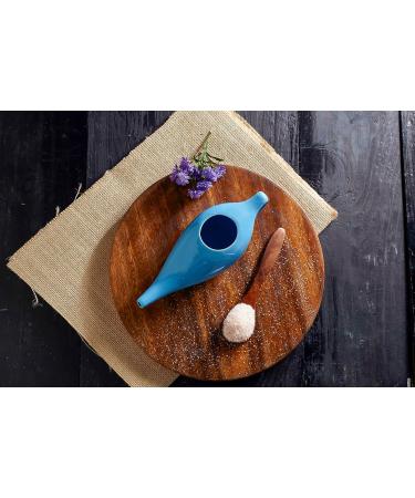 Sarveda Ayurvedic Neti Pot for Nasal Cleansing & Sinus - Handcrafted Ceramic (Blue) - 185ml - Buy Online on GoSupps.com